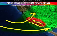 Storms Return To Southern California Sunday into Monday;  Possibly Severe