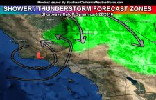 Shortwave Cutoff TO Bring Shower/Thunderstorm Activity To Kern, San Bernardino, and Riverside County Zones