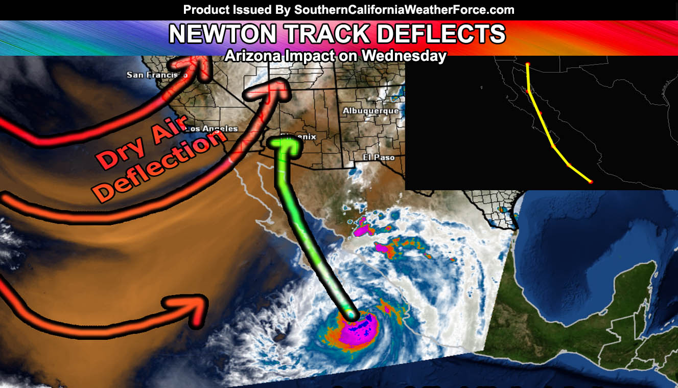 ‘Hurricane’ Newton Will Strike Arizona As California Trough Keeps Area Dry Through This Week