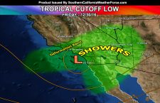 Deja vu:  Tropical Cutoff Low Moves Into Southern California on Friday; Stronger Storm Weekend?