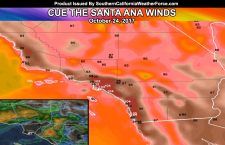 Major Heatwave Peaks; Introducing The Winds In Santa Ana Wind Zones