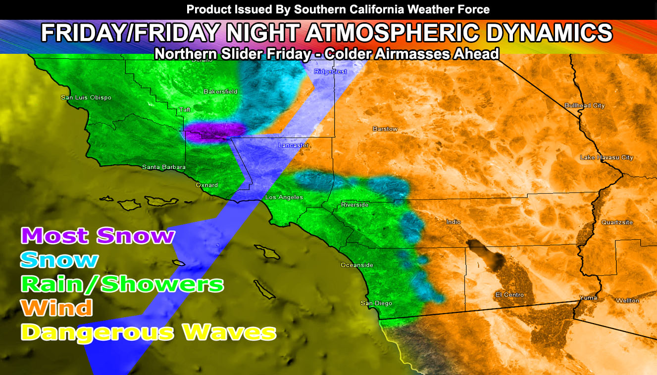Northern Slider Weather Effects Through Today, Tonight, and Saturday Across Southern California