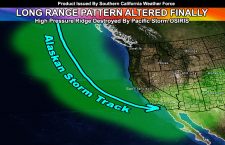 Pattern Change:  Pacific Storm Osiris Removes Pacific Ridge To Bring Wetter Conditions To Southern California In Near Future