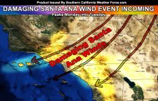 WARNING: Damaging Santa Ana Winds Incoming;  Predicted Lightning Show Slams Southern California Overnight; Details