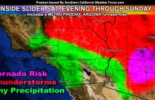 Inside Slider Brushes Southern California Through Tonight;  Phoenix Metro Tornado Risks Elevated