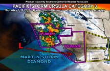 Martin Storm Diamond Ignites Thunderstorms With Category Three Pacific Storm URSULA;  Thunderstorm Watches Issued