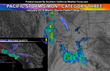 Pacific Storm Simon Impacts Today, Tonight, into Sunday;  Metro Flood Advisories Issued Around Los Angeles