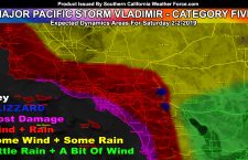 DETAILED:  Major Pacific Storm Vladimir To Impact Southern California On Saturday; Damaging Winds and Torrential Rains Expected