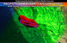 Pacific Storm Bubba Brings Thunderstorms To Half of The Forecast Area; Peaks Overnight into Wednesday; Slight Changes For The Low Deserts