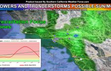 Cutoff System To Bring A Chance Of Showers and Even Thunderstorms To Southern California Later Sunday Into Monday; Fault Stress Remains Elevated