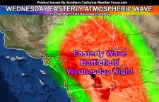 Easterly Atmospheric Wave To Hit Parts Of Southern California Wednesday Evening and Night With A Drop In Temperatures by The End Of The Weekend