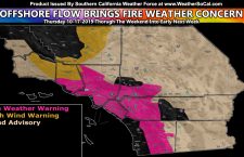 Weak Santa Ana Wind Pattern Prompts Fire Weather Warnings;  Wind Products Issued For Mountain and Desert Areas, including Santa Barbara to San Luis Obispo