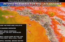 Heat Advisory Issued: Intense October Heatwave Peaks South and West Of The Mountains In The Metros This Week With 100F Projected; Cool-down By End Month
