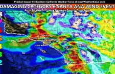 VERY DETAILED MODELS:  Arctic Air Mass To Blast Region With Damaging Category Six Santa Ana Wind Event;  Freeze Watches Issued For Desert Metros, and SLO/Kern Valleys to the Eastern Inland Empire