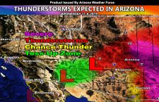 Cutoff Low To Bring Thunderstorms Across Much Arizona On Wednesday; Some Severe Storms Expected