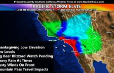 Pacific Storm ELVIS; Category Three Wednesday into Thanksgiving Across Southern California; Further Details