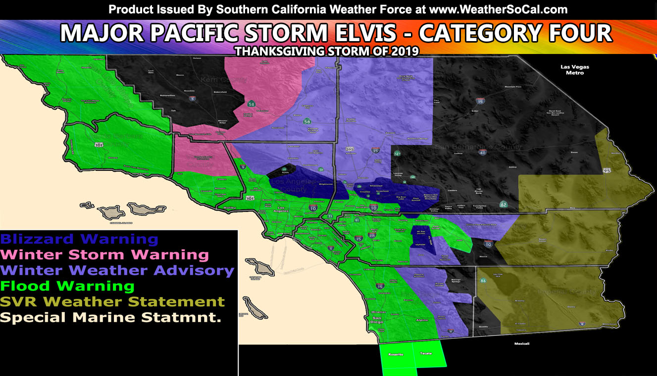 Major Pacific Storm ELVIS;  Upgraded To Category Four Storm;  Thanksgiving Impact Details