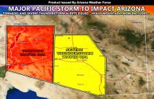 Major Pacific Storm To Impact Arizona Overnight Tonight into Some Of Friday; Tornado and Severe Thunderstorm Watch In Effect