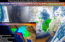 Major Pacific Storm ELVIS Drops Low Elevation Snowfall With Initial Cold Front; Forecast Through Friday