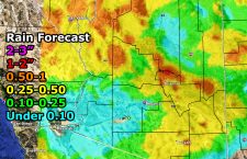ZOOMED IMAGE:  Rain Forecast Across Arizona Tonight Through Thursday, Maximizing On Wednesday