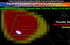 Thunderstorm Watch Area Update:  Pacific Storm Felix Ramping Up; Thunderstorms Detected In Moving Toward Population Area Of Watch Box