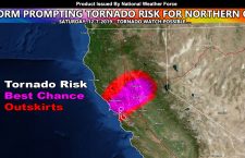 Atmospheric River Storm System For Northern half of California To Prompt Tornado Watch Probabilities On Saturday