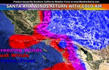 Detailed SCWF Weather Model Images:  Santa Ana Winds Return Monday and Tuesday along with Freeze and Frost Alert Models Activated For Some Locations;  Find Yours