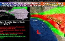 Major Pacific Storm Gavin To Deliver Coup De Grace To Parts Of Southern California With Excessive Lightning Warning Issued With High Risk Flooding Expected