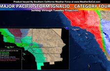 Major Pacific Storm Ignacio – Category Four System Into Southern California – Sunday night through Tuesday night Forecast – Flood Alerts In Place