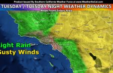 Weak Front To Move Through Southern California on Tuesday Following A Cooling Period