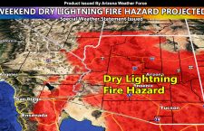 Statewide Arizona Fire Risk Projected With High-Based Thunderstorms Containing ‘Dry Lightning’ Through The Weekend