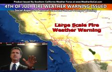 WARNING: Fire Weather Warning Issued For Inland Areas of Southern California Due To Defiance Show Of Force Fireworks