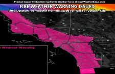 Weather Force Issued Fire Weather Warning For Parts of Southern California, including Metros and Mountains All Next Week In Long Duration Event