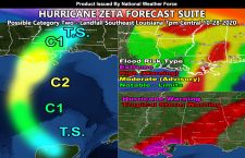 Hurricane Zeta To Impact Louisiana Coast as a Hurricane on Wednesday Evening into The Night; With Tropical Storm Warnings Extending to Atlanta, Georgia Thursday Morning
