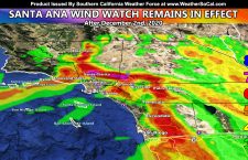 Santa Ana Wind Watch Remains In Place For After December 2nd; Strong Wind Event Trending In Prone Zones; M Class Solar Flare Eruption To Cause Glancing Blow To Earth