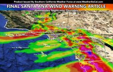 FINAL FORECAST:  Santa Ana Wind Warning This Evening through Thursday Afternoon With Final Zoom-in SCWF Model Images