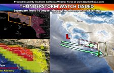 Thunderstorm Watch Issued For Monday afternoon and Evening;  Secondary Front To Impact Same Regions Hit Overnight; What is Next
