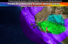 Powerful Inside Slider Storm System To Generate Damaging Santa Ana Winds Around January 18th to 20th; Then A Storm Window Opens