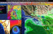 Damaging Santa Ana Winds Peaking Today Along With A Winter Storm Warning Issued for The Big Bear Areas With Storm Window Opening Last 10 Days Of The Month