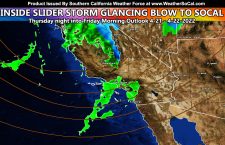 Inside Slider Storm System To Move Through Parts of Southern California Thursday night into Early Friday morning