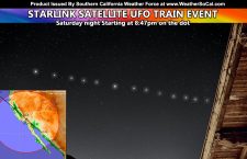 Starlink Satellite (UFO) Train Saturday night Starting at 8:47pm; Maps and Details Across Southern California