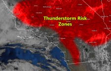 Southern California Thunderstorm Risk Zones for Sunday September 11, 2022; Inland Empire Is Targeted