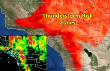 Thunderstorm Risk Zones Across Inland Southern California; September 12, 2022