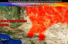 Thunderstorm Watch Issued for Parts of The High Desert, Wrightwood, Big Bear, and Yucaipa