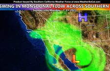 Inverted Trough Out Of Mexico Sunday into Monday of This Next Week Will Bring Upswing in Showers and Thunderstorms