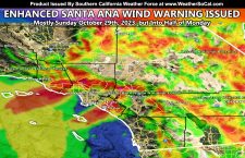 UPGRADE: Enhanced Santa Ana Wind Warning Issued for The Prone Zones of Southern California Sunday into Monday