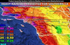 Two Storm Systems to Deliver Heavy Rainfall to Southern California This Weekend into Tuesday
