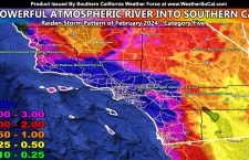 Final Forecast:  Category Five Pacific Storm To Impact Southern California Through Tuesday; Rain, Snow, Wind Maps