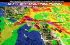 Final Forecast: Enhanced Santa Ana Wind Warning Issued for Thursday March 14, 2024; Full Details