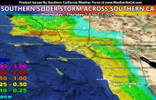 Southern Slider System to Graze Southern California on Wednesday, March 6, 2024; Rain Model